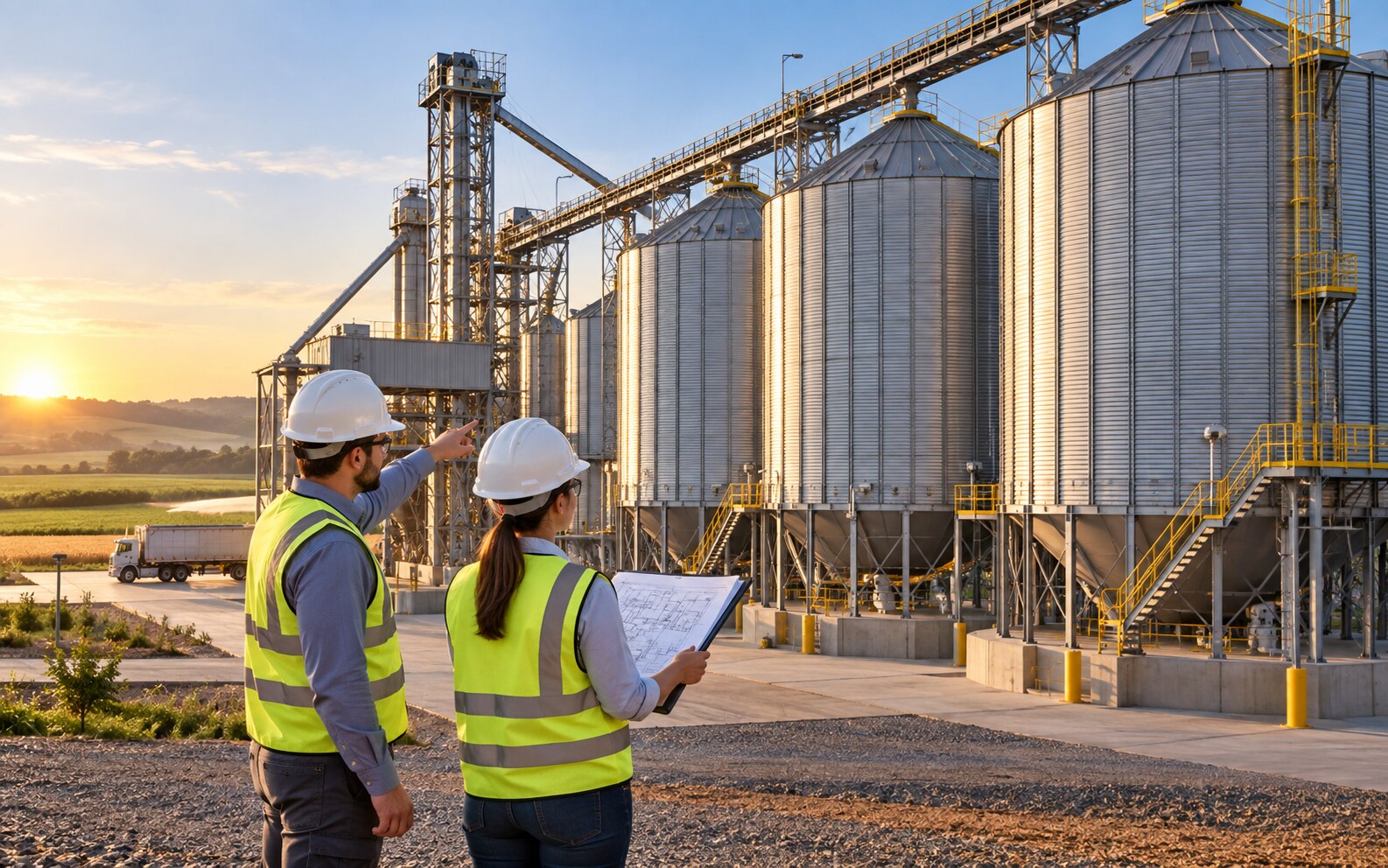 Ilustração conceitual relacionada a silos: informações para planejar a obra.